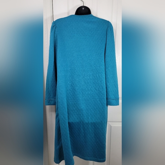 Jasmine Rose Womens Loose Fit Zip Quilted Robe With Pockets Blue Small - Picture 8 of 9